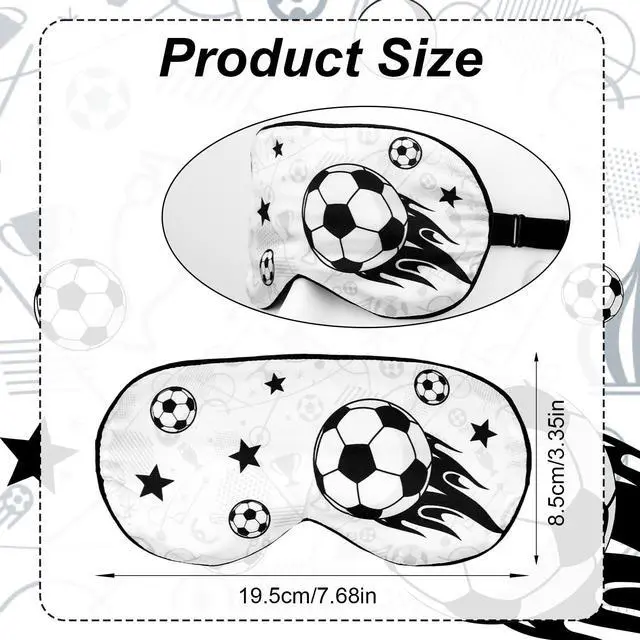 Alt view image 2 of 7 - Soccer Sleep Mask for Teens, Football Themed Blackout Eye Sleeping Mask with Adjustable Elastic Strap Soft & Breathable Eye Cover for Home Office Travel Party