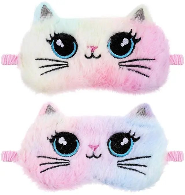 Main image of 2 PCS Kids Sleep Mask, Plush Cat Sleeping Eye Mask, Sleep Masks for Women Girls Teens, Night Eyeshade Cover for Home Travel