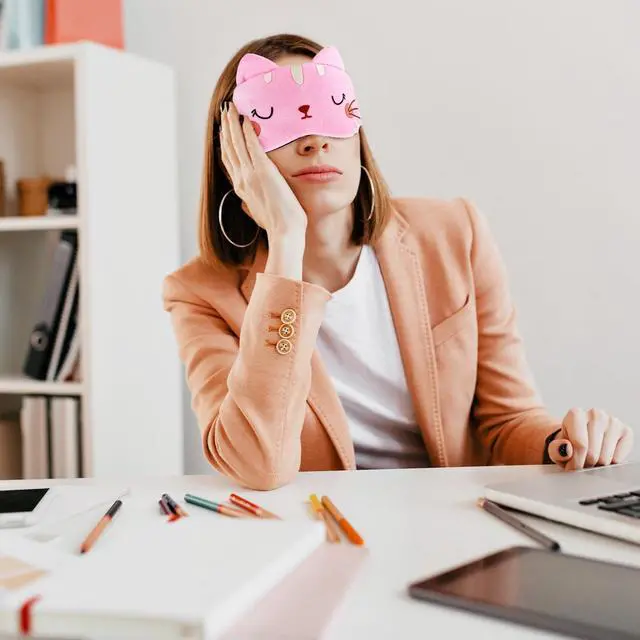 Alt view image 5 of 7 - Cute Sleeping Eye Mask Cartoon Cat Blindfold Sleeping Eye Shade,Pink | Soft Plush, Comfortable Animal Eye Cover, Funny Novelty, for Women Men Kids, Travel Nap Sleeping
