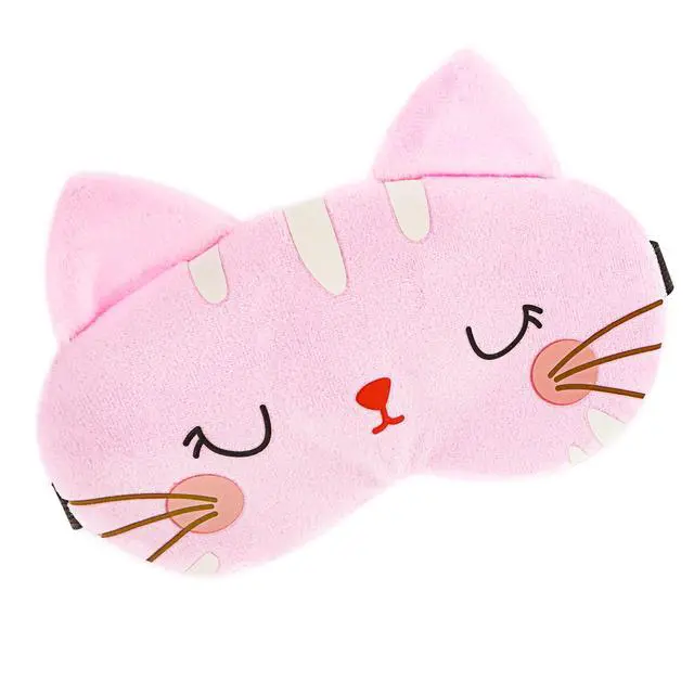 Alt view image 7 of 7 - Cute Sleeping Eye Mask Cartoon Cat Blindfold Sleeping Eye Shade,Pink | Soft Plush, Comfortable Animal Eye Cover, Funny Novelty, for Women Men Kids, Travel Nap Sleeping