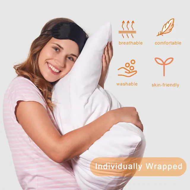 Alt view image 2 of 7 - 6 Pack Blindfold Eye Mask Cover Sleep Mask for Party Games Travel Sleep Team Build Party Supply with Adjustable Strap for Women Men Kids, Black