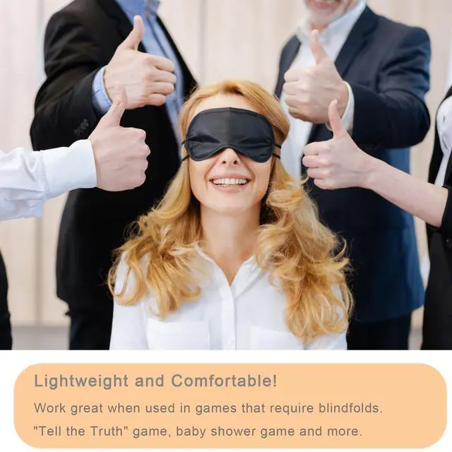 Alt view image 5 of 7 - 6 Pack Blindfold Eye Mask Cover Sleep Mask for Party Games Travel Sleep Team Build Party Supply with Adjustable Strap for Women Men Kids, Black