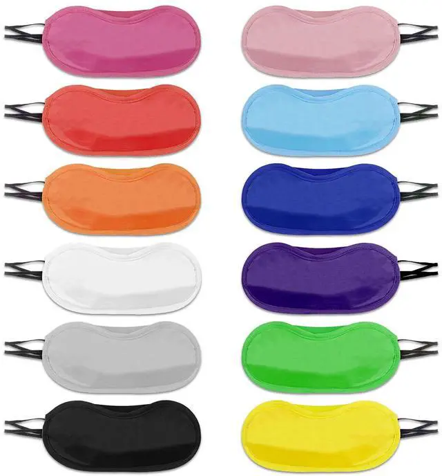Main image of 12pcs Eye Mask Sleep Masks Blindfolds Multicolor Sleeping Mask Blindfold Eye Cover Team Building Games Party with Nose Pad and Adjustable Strap for Women Men Kids