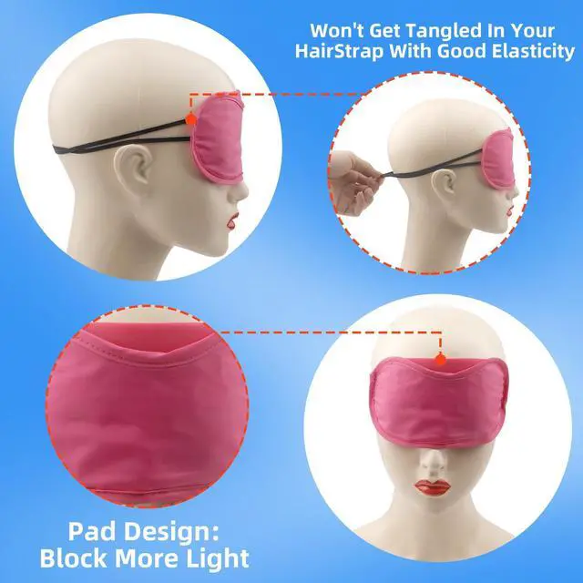 Alt view image 4 of 6 - 12pcs Eye Mask Sleep Masks Blindfolds Multicolor Sleeping Mask Blindfold Eye Cover Team Building Games Party with Nose Pad and Adjustable Strap for Women Men Kids