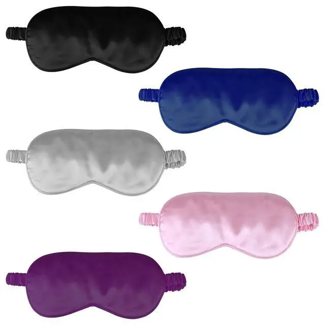 Alt view image 2 of 7 - 1 Pack Sleep Mask, Silk Eye Mask with Elastic Strap, Blindfold, Soft Silk Sleeping Mask for Girls, Women, Men (DarkBlue)