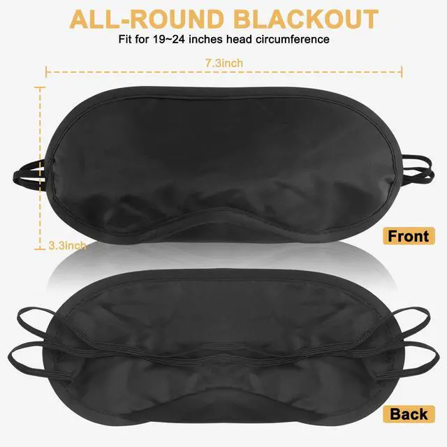 Alt view image 2 of 7 - 10 Pcs Blindfold Sleep Eye Masks for Party Games Adults Couples Travel, Party Favors for Men Adults, Individually Wrapped Sleep Masks Bulk for Women Men Kids, Eye Covers for Sleeping (Black)