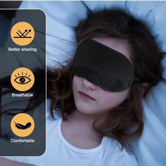 Alt view image 4 of 7 - 10 Pcs Blindfold Sleep Eye Masks for Party Games Adults Couples Travel, Party Favors for Men Adults, Individually Wrapped Sleep Masks Bulk for Women Men Kids, Eye Covers for Sleeping (Black)