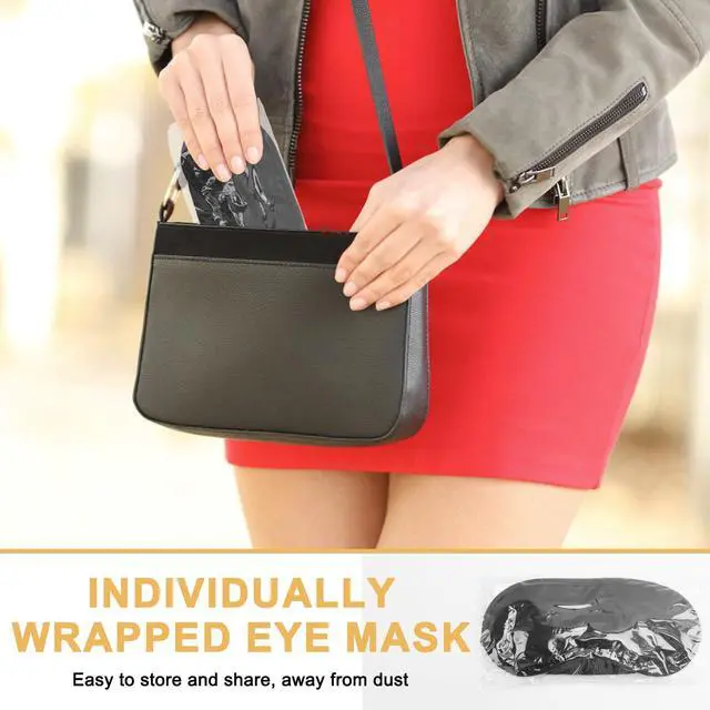 Alt view image 5 of 7 - 10 Pcs Blindfold Sleep Eye Masks for Party Games Adults Couples Travel, Party Favors for Men Adults, Individually Wrapped Sleep Masks Bulk for Women Men Kids, Eye Covers for Sleeping (Black)