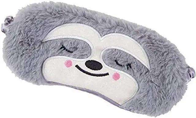 Main image of Cute Sloth Sleeping Mask, Soft Fluffy Plush Blindfold Funny Novelty Animal Sleep Mask Eye Cover Eyeshade for Kids Girls Boys Women Men Night Nap Travel Meditation