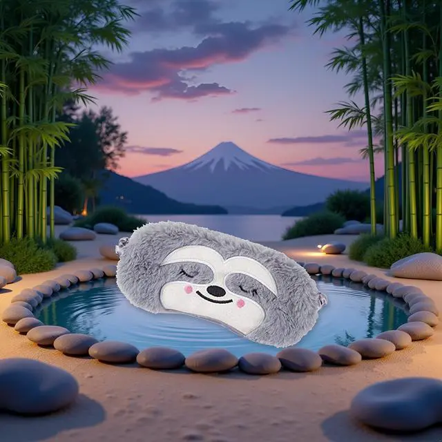 Alt view image 2 of 7 - Cute Sloth Sleeping Mask, Soft Fluffy Plush Blindfold Funny Novelty Animal Sleep Mask Eye Cover Eyeshade for Kids Girls Boys Women Men Night Nap Travel Meditation