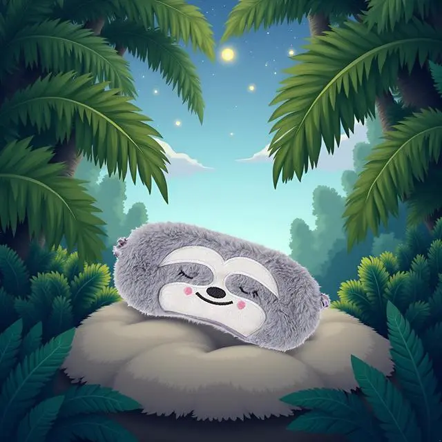 Alt view image 7 of 7 - Cute Sloth Sleeping Mask, Soft Fluffy Plush Blindfold Funny Novelty Animal Sleep Mask Eye Cover Eyeshade for Kids Girls Boys Women Men Night Nap Travel Meditation