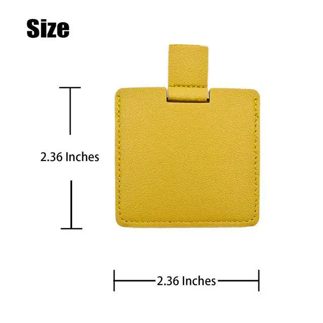 Alt view image 5 of 5 - Pocket Mirror Travel Mirror 2.36 Inches Mini Handheld Stainless Steel Unbreakable Mirrors with PU Leather Case (Black)