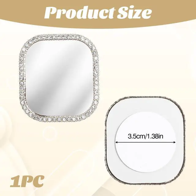 Alt view image 2 of 7 - Phone Mirror Stick On Cellphone Stick-On Mirrors Square Phone Mirror with Adhesive Tape Rectangle Mirrors Smartphone Charm Silver Zinc Alloy Frame for Smartphone Phones Case Decoration