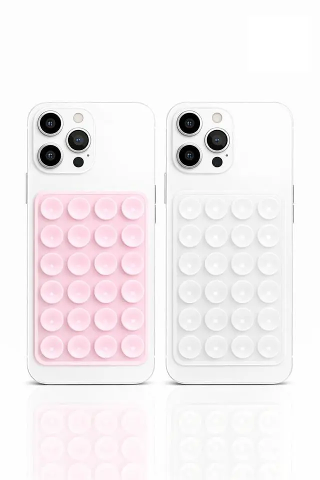 Main image of Suction Phone Mount with 24 Strong Suction Cups, Adhesive Phone Holder for Mirror & Glass, Hands Free Phone Grip for Filming, Silicone Suction Cup Mount for iPhone & Android, Strong Stick Case Mount