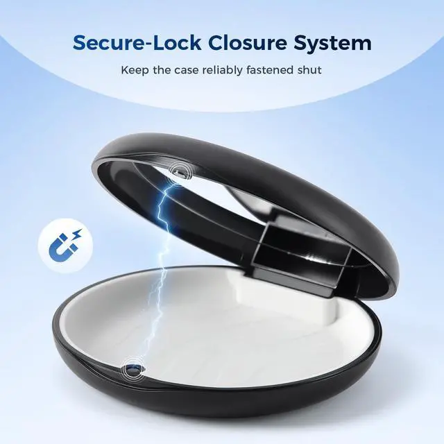 Alt view image 2 of 7 - Retainer Case, Mouth Guard Case with Mirror, Black