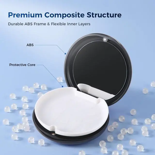 Alt view image 3 of 7 - Retainer Case, Mouth Guard Case with Mirror, Black