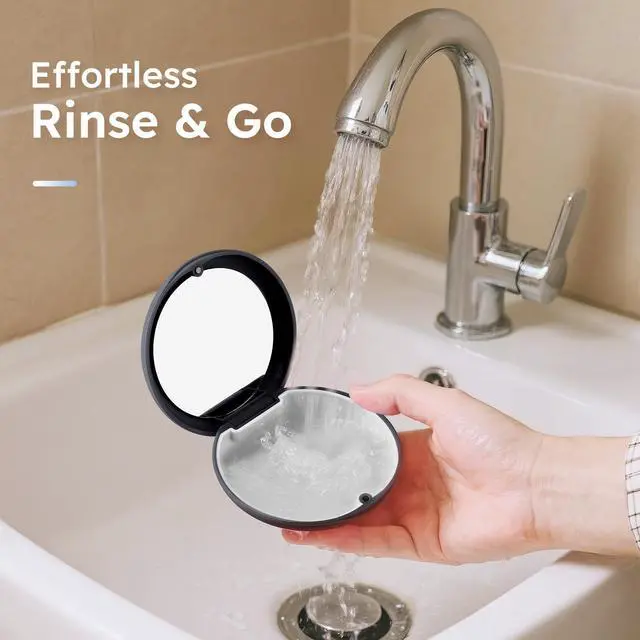 Alt view image 6 of 7 - Retainer Case, Mouth Guard Case with Mirror, Black
