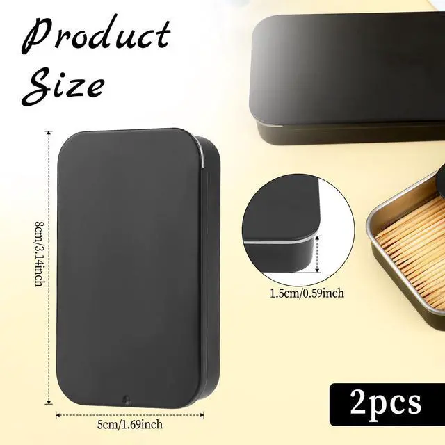 Alt view image 2 of 7 - 2Pack Dental Floss Portable Case Tooth Picks Dispense Refillable Glide Floss Storage Container Storage Adult Floss of Various Sizes for Portable Travel Flossing Solution, Black