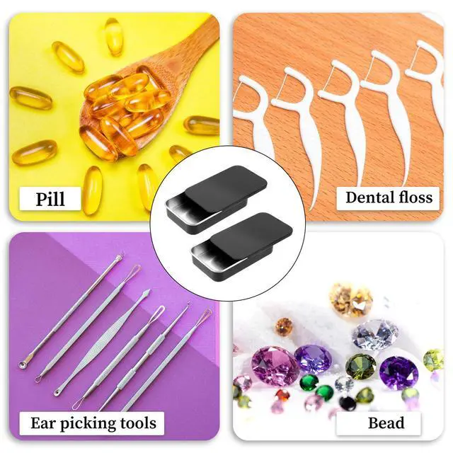 Alt view image 7 of 7 - 2Pack Dental Floss Portable Case Tooth Picks Dispense Refillable Glide Floss Storage Container Storage Adult Floss of Various Sizes for Portable Travel Flossing Solution, Black
