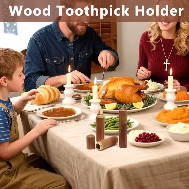 Alt view image 5 of 7 - 2 Pcs Wooden Toothpick Holder, Toothpick Case,Wood Color | Portable Mini Pocket Tooth Pick Dispenser Bucket, Wood Travel Tooth Pick Box, For Storage Small Items, Black & Red Wood