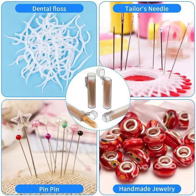 Alt view image 5 of 7 - 5Pcs Pocket Toothpick Holder, Toothpick Holder for Purse with Spring-Open Lid Design, Toothpick Holder Pocket Translucent Gray Case for Dental Floss Sticks and Small Essentials Storage