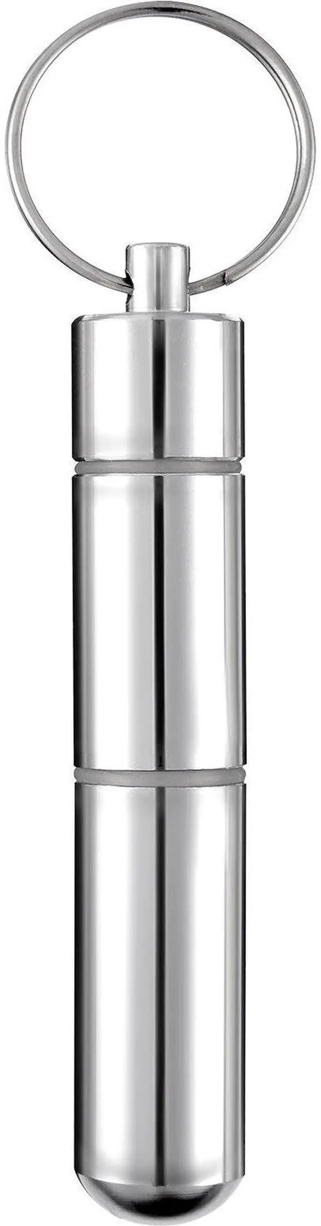 Main image of Hotop Pocket Toothpick Holder Waterproof Aluminium Alloy Toothpick Box Metal Pill Case with Key Ring, 2.8 x 0.6 Inch