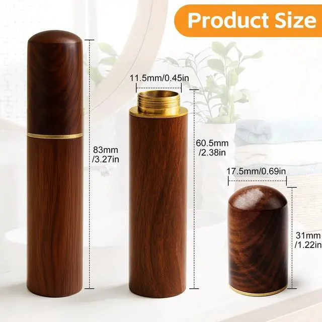 Alt view image 2 of 7 - 4 Pack Wooden Pocket Toothpick Holder | Portable Waterproof Pocket Box, Handmade Mini Container for Toothpicks, Needles, Pills, Beads, Ear Picks