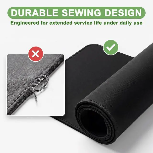 Alt view image 4 of 7 - 3 Pack Mouse Pad, Stitched Edges and Non-Slip Rubber Base, Black | 10.2 x 8.3 Inch Mousepad with Smooth Surface, Durable Washable Mousepads for Laptop, PC and Office