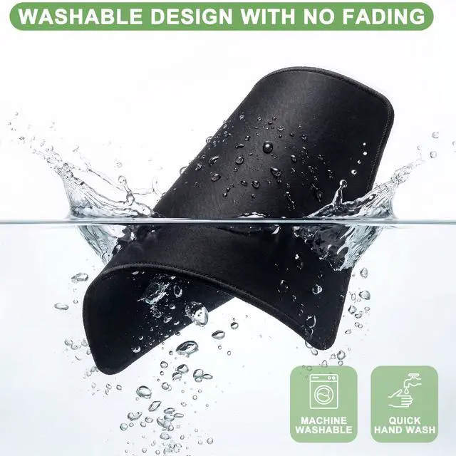 Alt view image 6 of 7 - 3 Pack Mouse Pad, Stitched Edges and Non-Slip Rubber Base, Black | 10.2 x 8.3 Inch Mousepad with Smooth Surface, Durable Washable Mousepads for Laptop, PC and Office