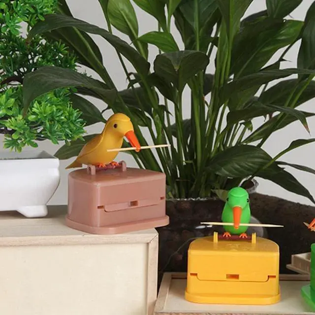 Alt view image 3 of 7 - Woodpecker Toothpick Dispenser, Cute Bird Toothpick Dispenser, Bird Shaped Automatic Boxes, Novelty Automatic Holder for Families Hotels Restaurants