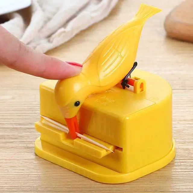 Alt view image 4 of 7 - Woodpecker Toothpick Dispenser, Cute Bird Toothpick Dispenser, Bird Shaped Automatic Boxes, Novelty Automatic Holder for Families Hotels Restaurants