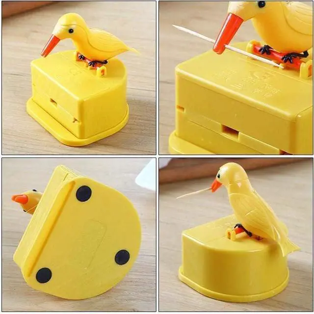 Alt view image 5 of 7 - Woodpecker Toothpick Dispenser, Cute Bird Toothpick Dispenser, Bird Shaped Automatic Boxes, Novelty Automatic Holder for Families Hotels Restaurants