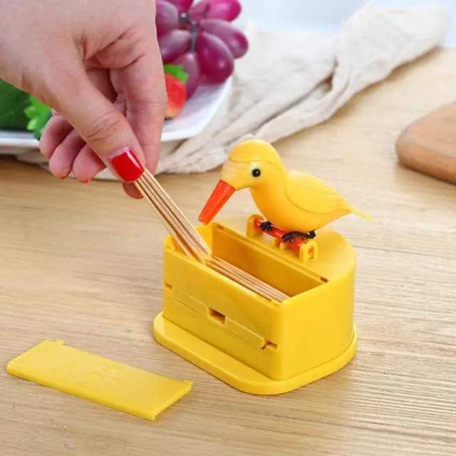 Alt view image 6 of 7 - Woodpecker Toothpick Dispenser, Cute Bird Toothpick Dispenser, Bird Shaped Automatic Boxes, Novelty Automatic Holder for Families Hotels Restaurants