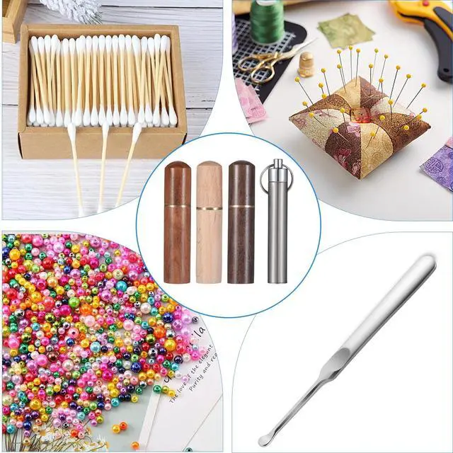 Alt view image 6 of 7 - 5Pcs Portable Wood Toothpick Holder, Mini Pocket Tooth Pick Box | Travel Metal Tooth Pick Carrying Case for Storage Needle, Toothpicks, Ear Pick, Cotton Swab, and Other Small Objects