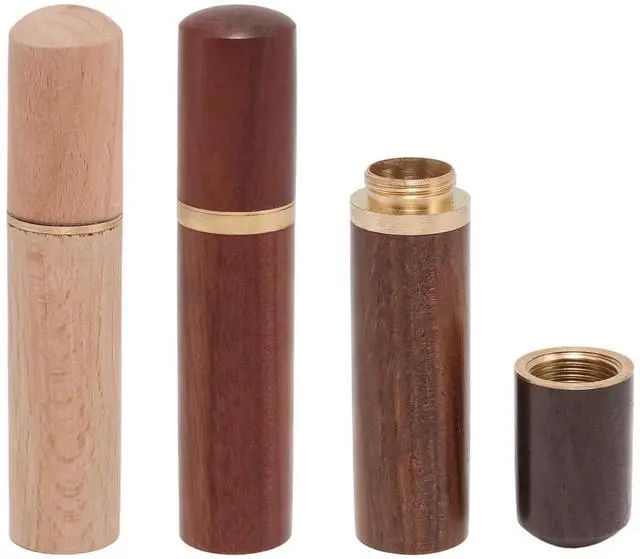 Main image of 3 Pcs 3.35Inch Portable Toothpick Holder, Waterproof Wood Toothpick Case Handmade Craft Toothpick Pocket Box for Storage Needle Toothpick Pill Bead Ear Pick Cotton Swab and Other Small Object