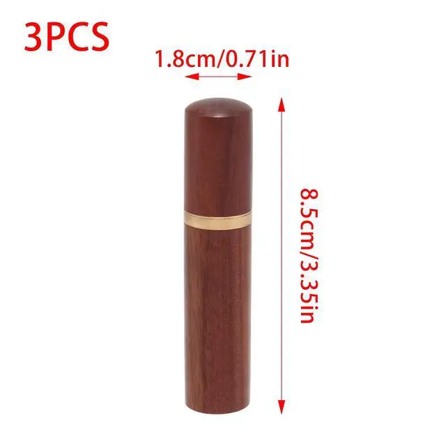Alt view image 2 of 5 - 3 Pcs 3.35Inch Portable Toothpick Holder, Waterproof Wood Toothpick Case Handmade Craft Toothpick Pocket Box for Storage Needle Toothpick Pill Bead Ear Pick Cotton Swab and Other Small Object
