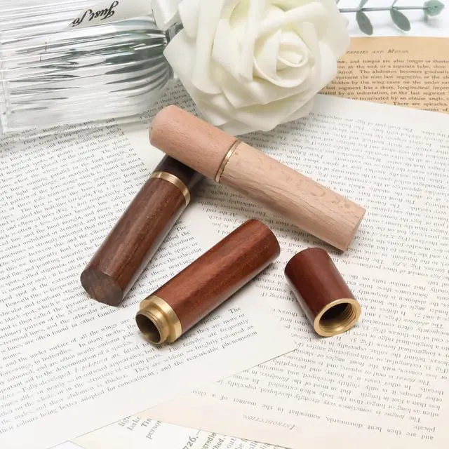 Alt view image 4 of 5 - 3 Pcs 3.35Inch Portable Toothpick Holder, Waterproof Wood Toothpick Case Handmade Craft Toothpick Pocket Box for Storage Needle Toothpick Pill Bead Ear Pick Cotton Swab and Other Small Object