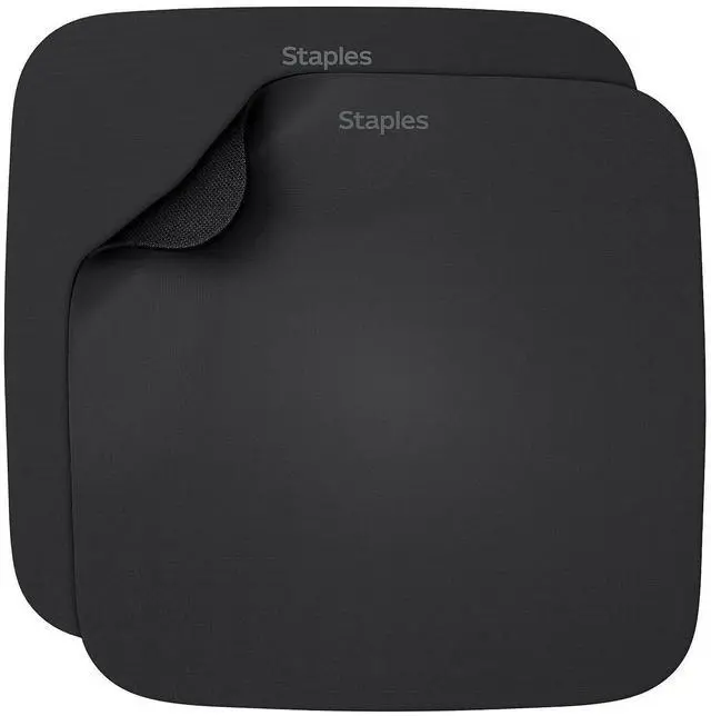Main image of Mouse Pad, Standard Black, 2-Pack | Smooth surface for computers and laptops at home or office desks.