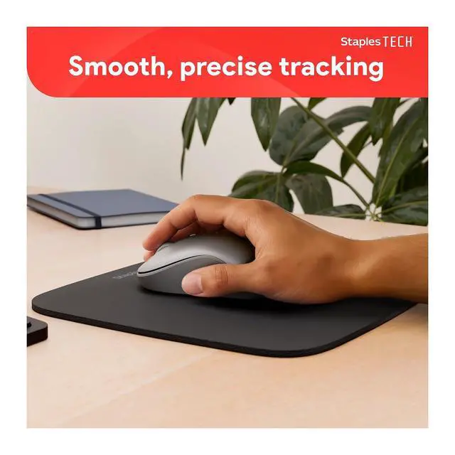 Alt view image 5 of 7 - Mouse Pad, Standard Black, 2-Pack | Smooth surface for computers and laptops at home or office desks.