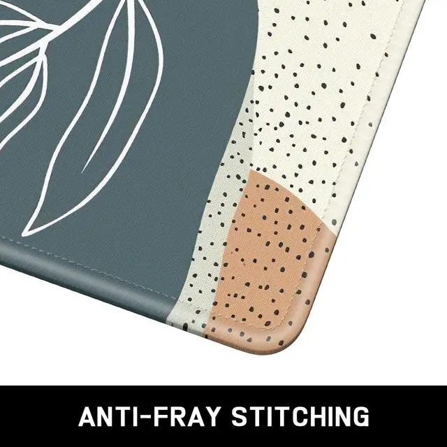 Alt view image 4 of 6 - Mouse Pad, Minimalism Marble Style Computer Pad, Anti-Slip Rubber Mouse Mat with Stitched Edges for Gaming, Office, Laptop, PC, Women, 9" x 8" Thick 3 mm, Boho Leaves