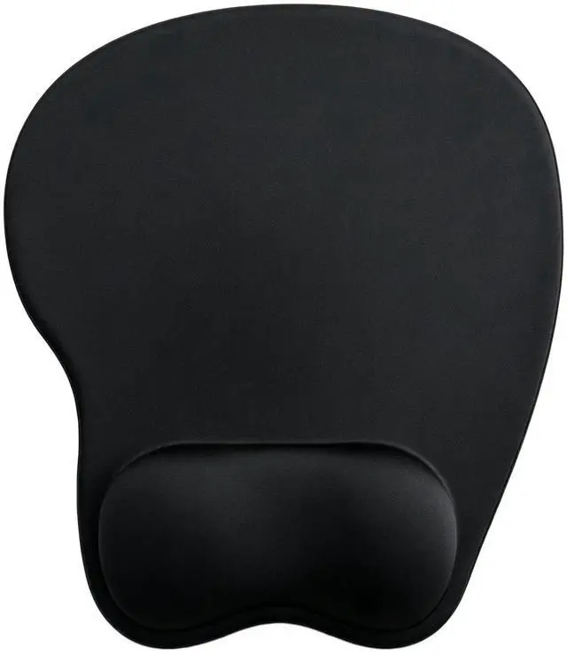 Main image of Mouse Pad with Wrist Rest Ergonomic Mouse Pad with Comfortable M-Shape Pain Relief Wrist Support Non-Slip PU Base Mousepad for Laptop, Office & Home (Black)