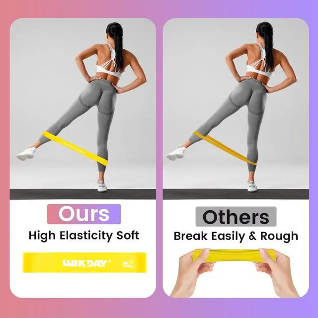 Alt view image 6 of 7 - Resistance Bands for Working Out Exercise Loop Bands, Pastel | Set of 5 Variety of Resistance Levels, Workout Equipment, Body Stretching Training, Home Travel Physical Therapy, Booty Legs
