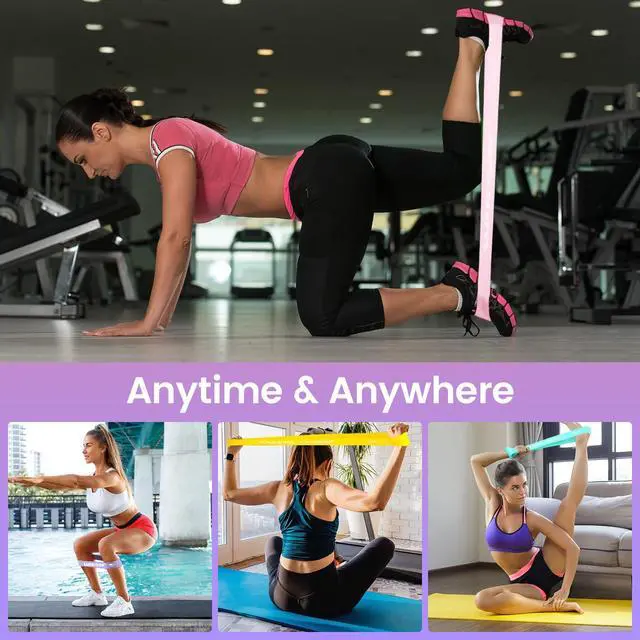 Alt view image 5 of 7 - Resistance Bands for Working Out Exercise Loop Bands, Pastel | Set of 5 Variety of Resistance Levels, Workout Equipment, Body Stretching Training, Home Travel Physical Therapy, Booty Legs