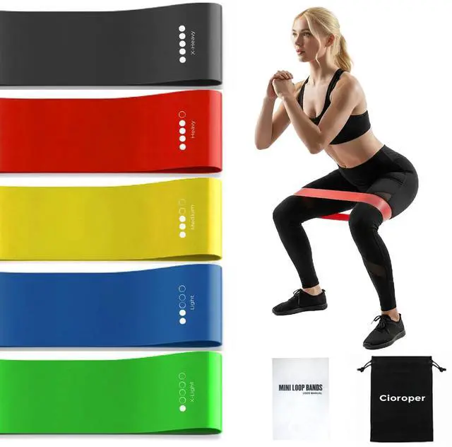 Main image of Resistance Bands for Working Out Exercise Loop Bands Workout Bands Set for Men Women Body Stretching, Pilates Yoga Physical Therapy, Leg Glute Arm Exercise Kit, Set of 5