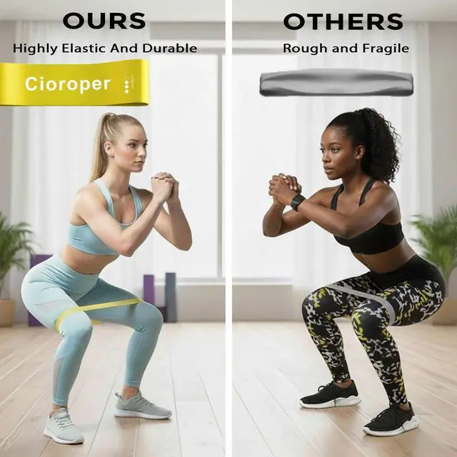 Alt view image 4 of 7 - Resistance Bands for Working Out Exercise Loop Bands Workout Bands Set for Men Women Body Stretching, Pilates Yoga Physical Therapy, Leg Glute Arm Exercise Kit, Set of 5