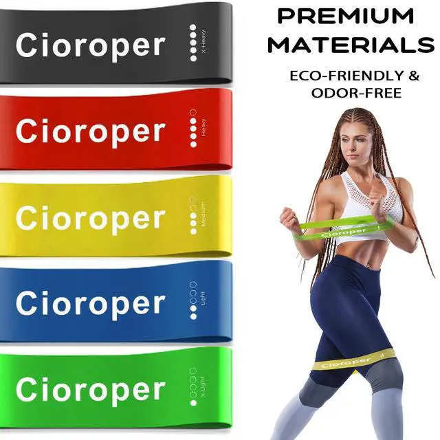 Alt view image 6 of 7 - Resistance Bands for Working Out Exercise Loop Bands Workout Bands Set for Men Women Body Stretching, Pilates Yoga Physical Therapy, Leg Glute Arm Exercise Kit, Set of 5