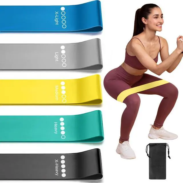 Main image of Resistance Loop Exercise Bands for Working Out, Fitness Elastic Bands, Workout Bands for Home Gym, Stretching, Yoga, Pilates, Physical Therapy (5pcs Set) - Multicolor