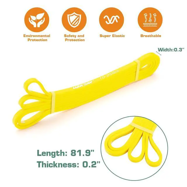 Alt view image 2 of 7 - Resistance Bands for Working Out, Stretch Bands, Yellow, 10-25LBS | Pull Up Assistance, Long Loop Exercise Elastic Bands, Body Stretching Muscle Training, Physical Therapy, Home Gym Portable