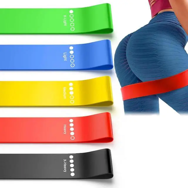 Main image of Resistance Bands,Set of 5 Exercise Bands with Different Strength Levels,Elastic Resistance Loop Bands for Exercise, Pilates,Yoga, Stretching, Home Fitness