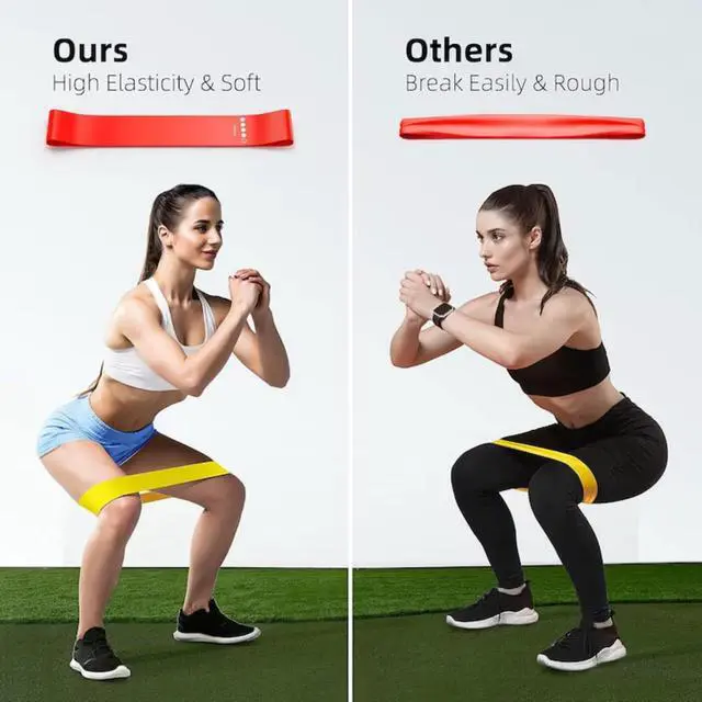 Alt view image 2 of 7 - Resistance Bands,Set of 5 Exercise Bands with Different Strength Levels,Elastic Resistance Loop Bands for Exercise, Pilates,Yoga, Stretching, Home Fitness